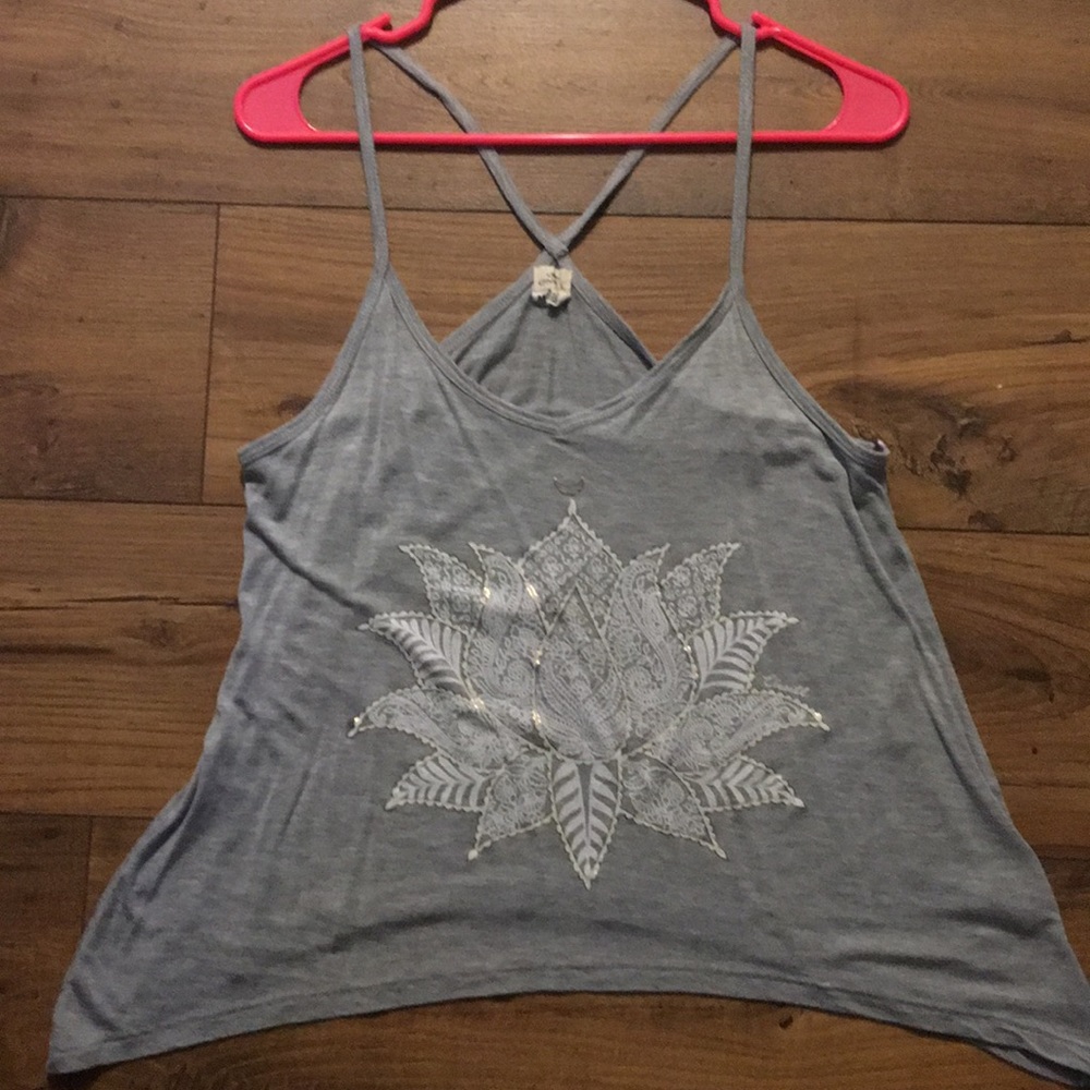 O’NEILL Gray tank w/ Lotus flower